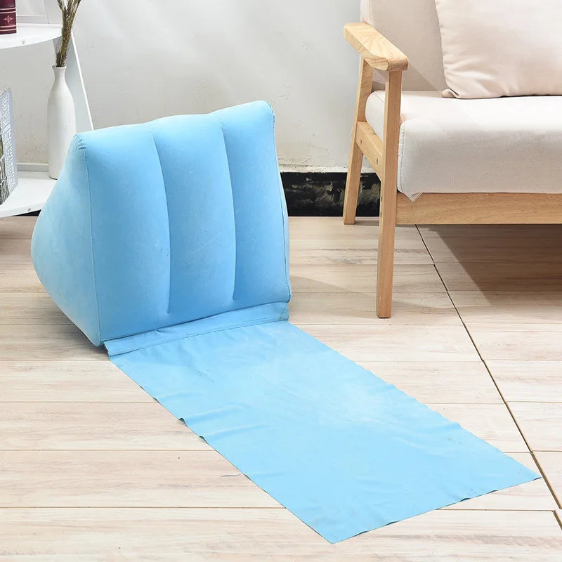 Foldable Soft Inflatable Beach Mat Festival Camping Leisure Lounger Back Pillow Cushion Chair Seat Air Bed Travel Mattress
