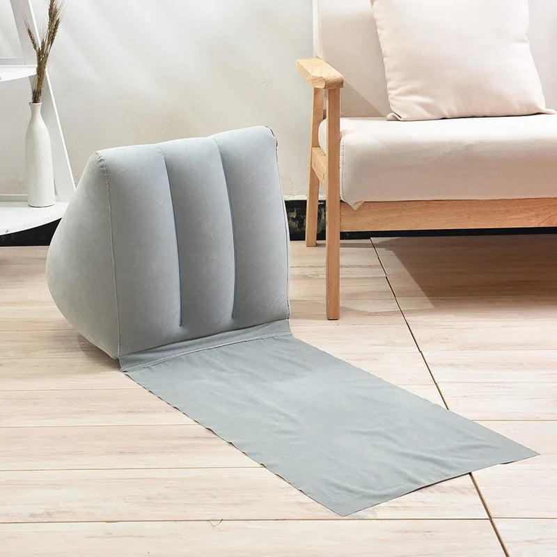 Foldable Soft Inflatable Beach Mat Festival Camping Leisure Lounger Back Pillow Cushion Chair Seat Air Bed Travel Mattress