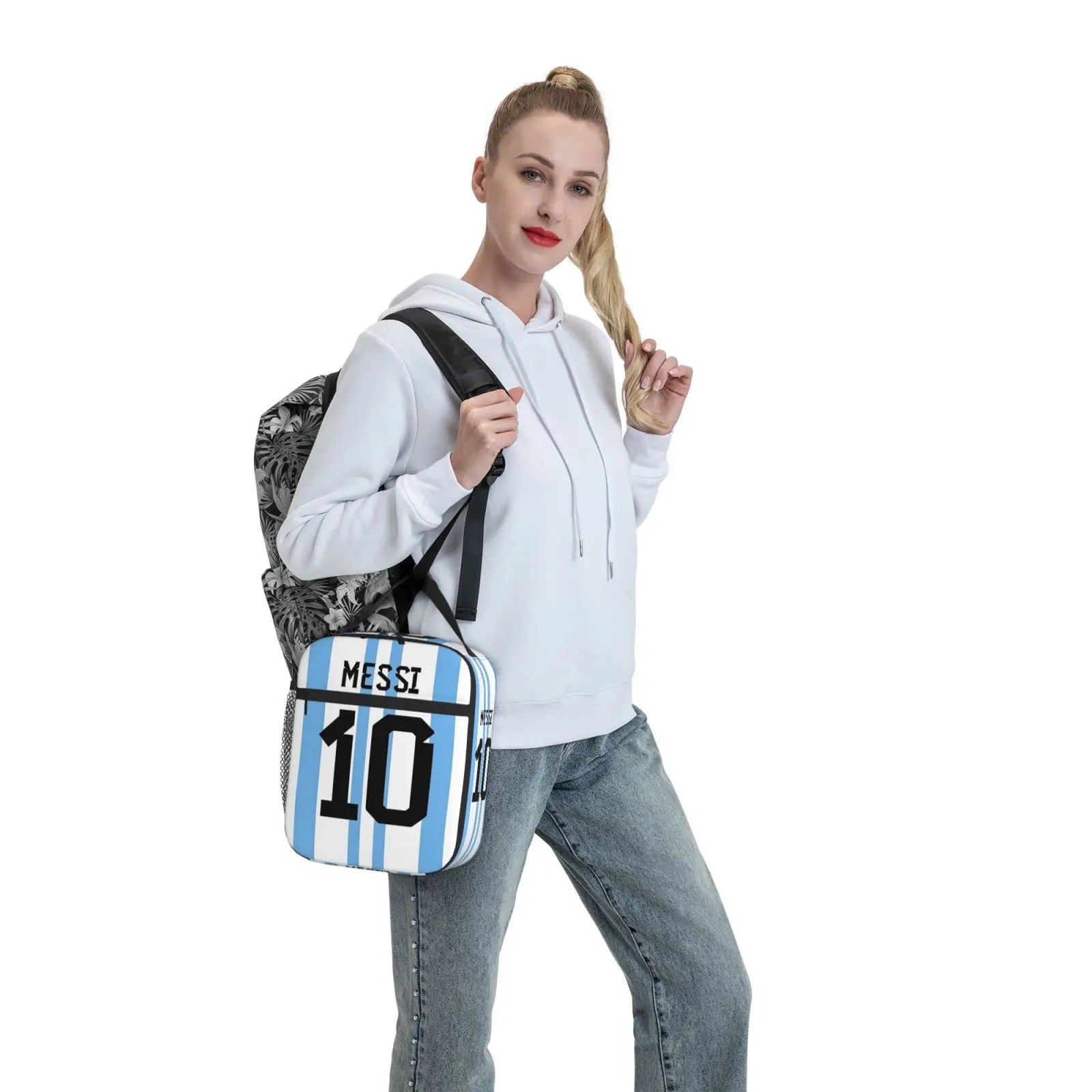 Custom Messis 10 Football Soccer Merch Insulated Lunch Bag For School Storage Food Boxes Leakproof Thermal Cooler Lunch Boxes