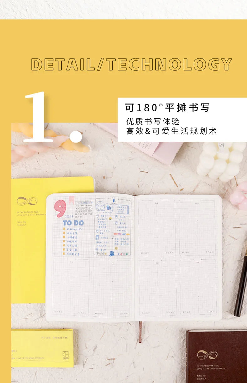 New Kinbor A5 Undated Planner 2025 Soft PU Travelers Notebook Agenda Money Saving Book Break-even Checklist Todo Goal Stationery
