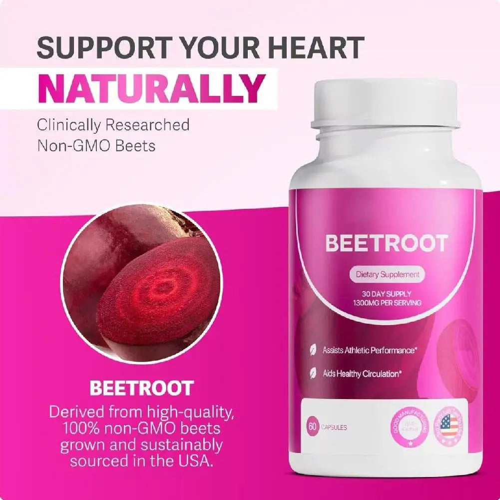 Organic Beetroot Capsules Contains Nitrates And Antioxidants Assists Athletic Performance For Vegetarian Daily Supplement ﻿
