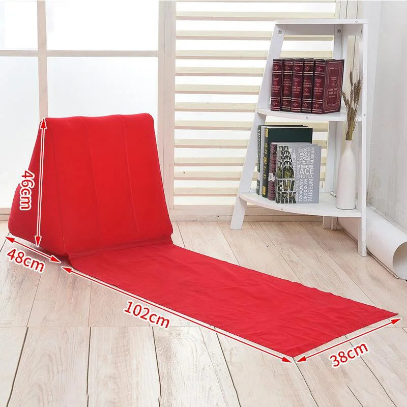 Foldable Soft Inflatable Beach Mat Festival Camping Leisure Lounger Back Pillow Cushion Chair Seat Air Bed Travel Mattress