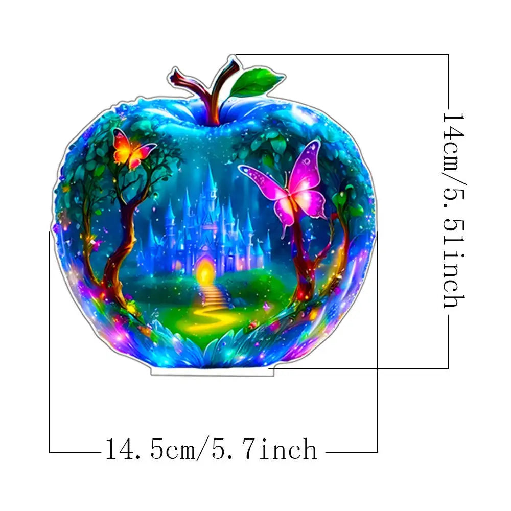 2D Acrylic Apple Landscape Desktop Decoration Ornament Home Living Room Entrance Tabletop Decoration Office Table Ornament