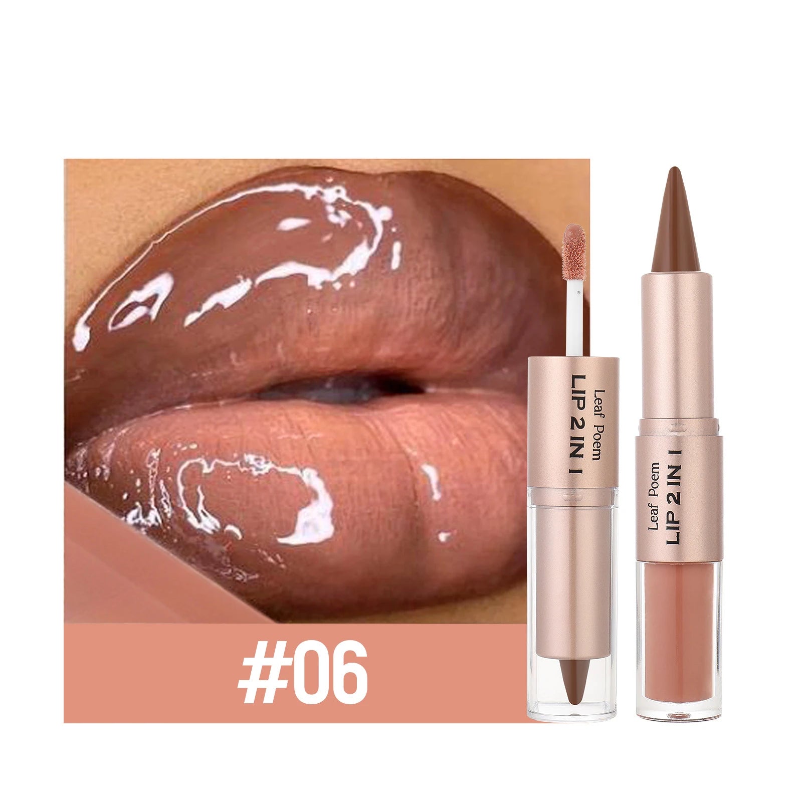 Black Brown Tapered Lip Liner Contour Pencil Double Head