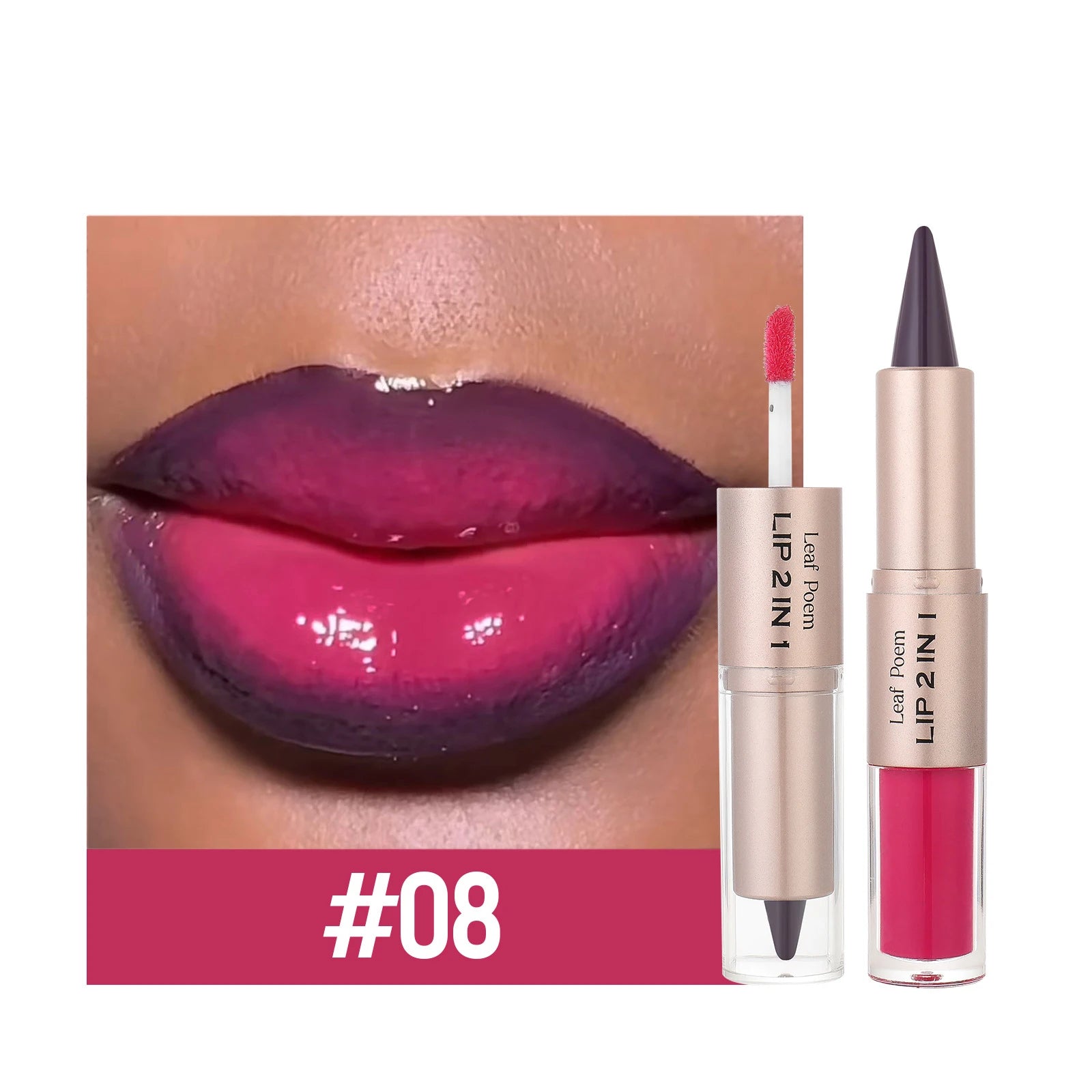 Black Brown Tapered Lip Liner Contour Pencil Double Head