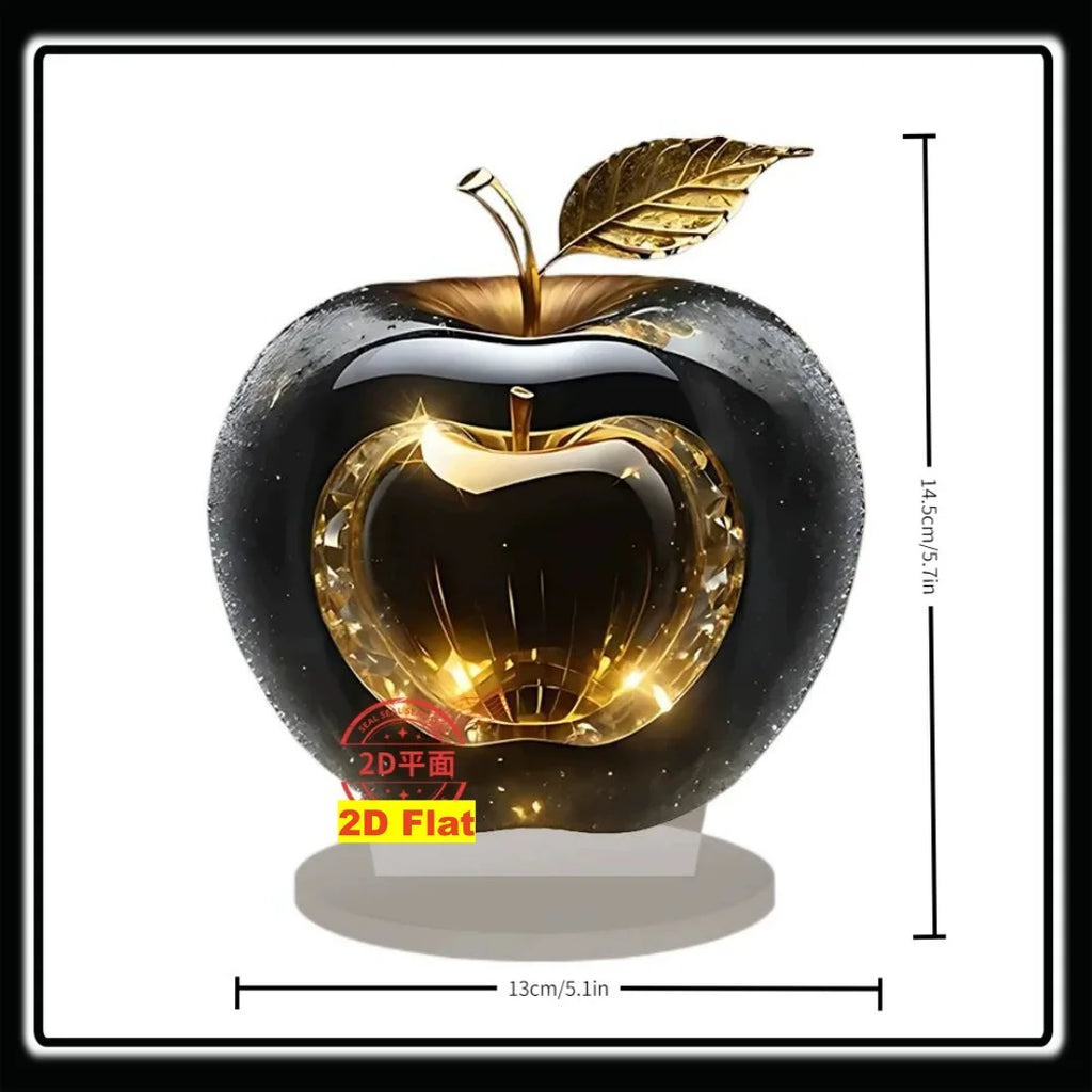 2D Acrylic Apple Landscape Desktop Decoration Ornament Home Living Room Entrance Tabletop Decoration Office Table Ornament