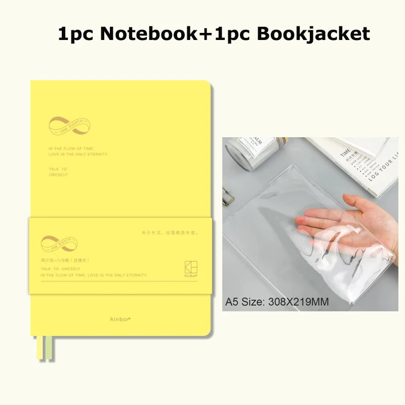 New Kinbor A5 Undated Planner 2025 Soft PU Travelers Notebook Agenda Money Saving Book Break-even Checklist Todo Goal Stationery