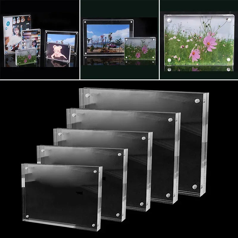Christmas Gift Acrylic Clear Photo Frame Creative Picture Frame Bedroom Deck Decor 55x82mm 60x90mm 75x105mm 100 X150mm