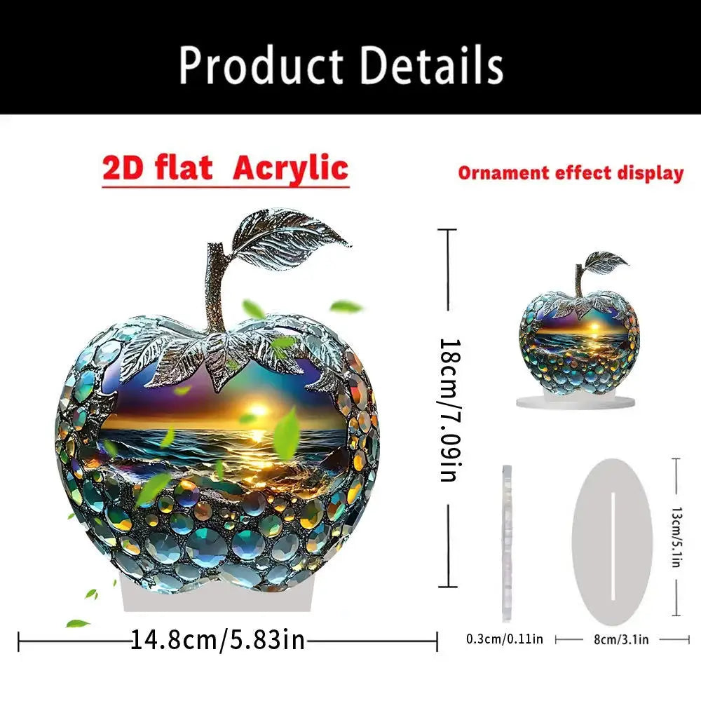 2D Acrylic Apple Landscape Desktop Decoration Ornament Home Living Room Entrance Tabletop Decoration Office Table Ornament