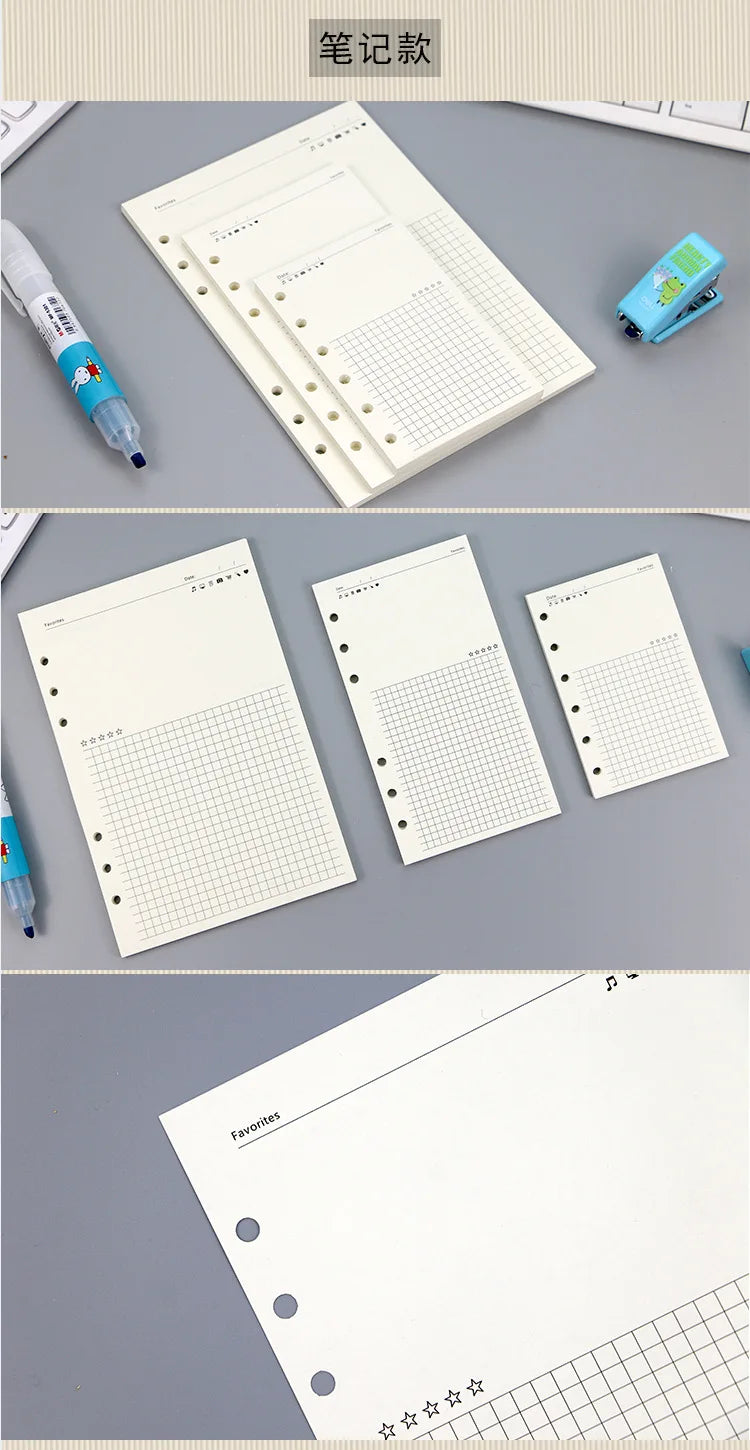 45 Pieces A5 A6 A7 6ring Loose Leaf Notebook Refill Binder Inner Page Budget Weekly Monthly To Do Line Dot Grid Paper Stationery