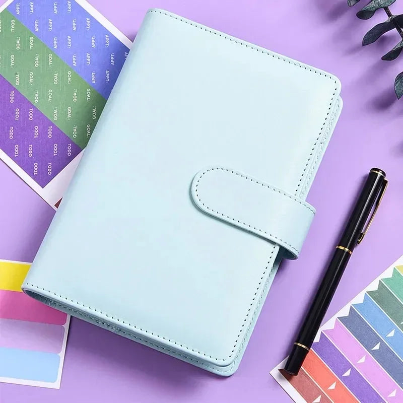 2026 A6 Binder Budget PU Leather PlannerPockets Expense Budget Sheets Notebook Cash Envelope Organizer System with Clear Zipper