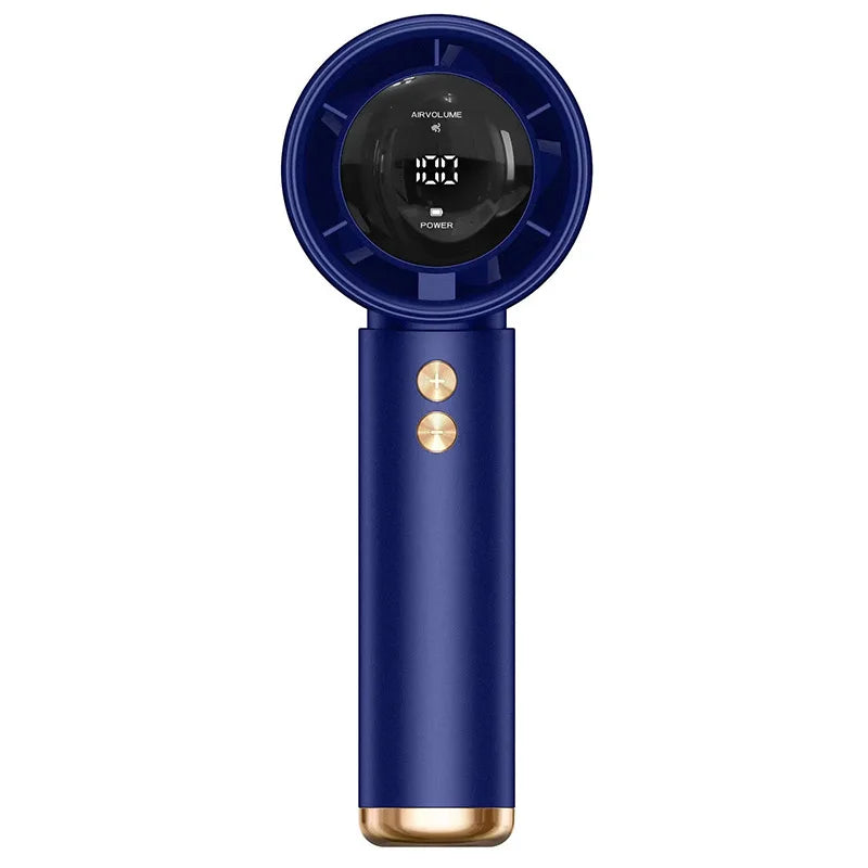 Fan Handheld Portable Mini Air Cooler LED Display USB Rechargeable 5 Speeds Adjustable Efficient Cooling Quiet for Outdoor