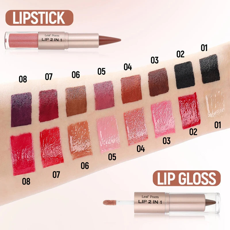 Black Brown Tapered Lip Liner Contour Pencil Double Head