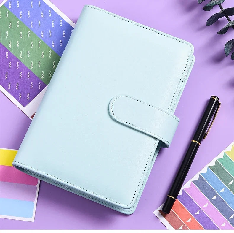 2026 A6 Binder Budget PU Leather PlannerPockets Expense Budget Sheets Notebook Cash Envelope Organizer System with Clear Zipper