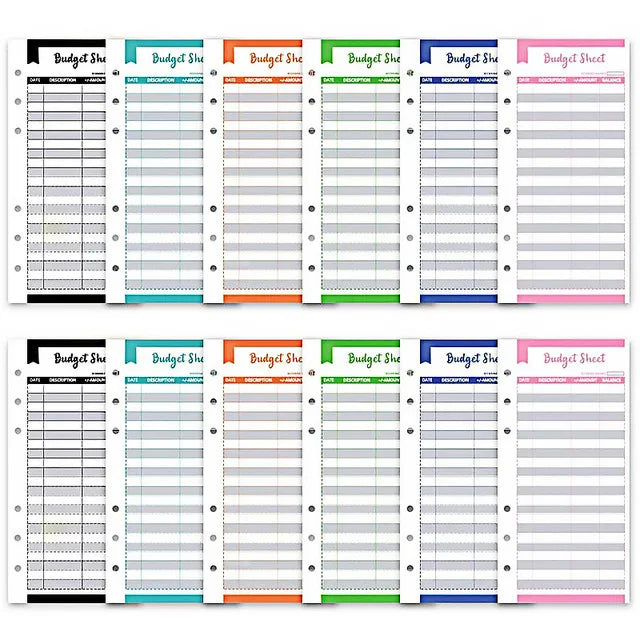 A6 Money Saving Organizer PU Leather Budget Binder Marble Notebook Budgets Planner 2023 Envelope Office School Supplies