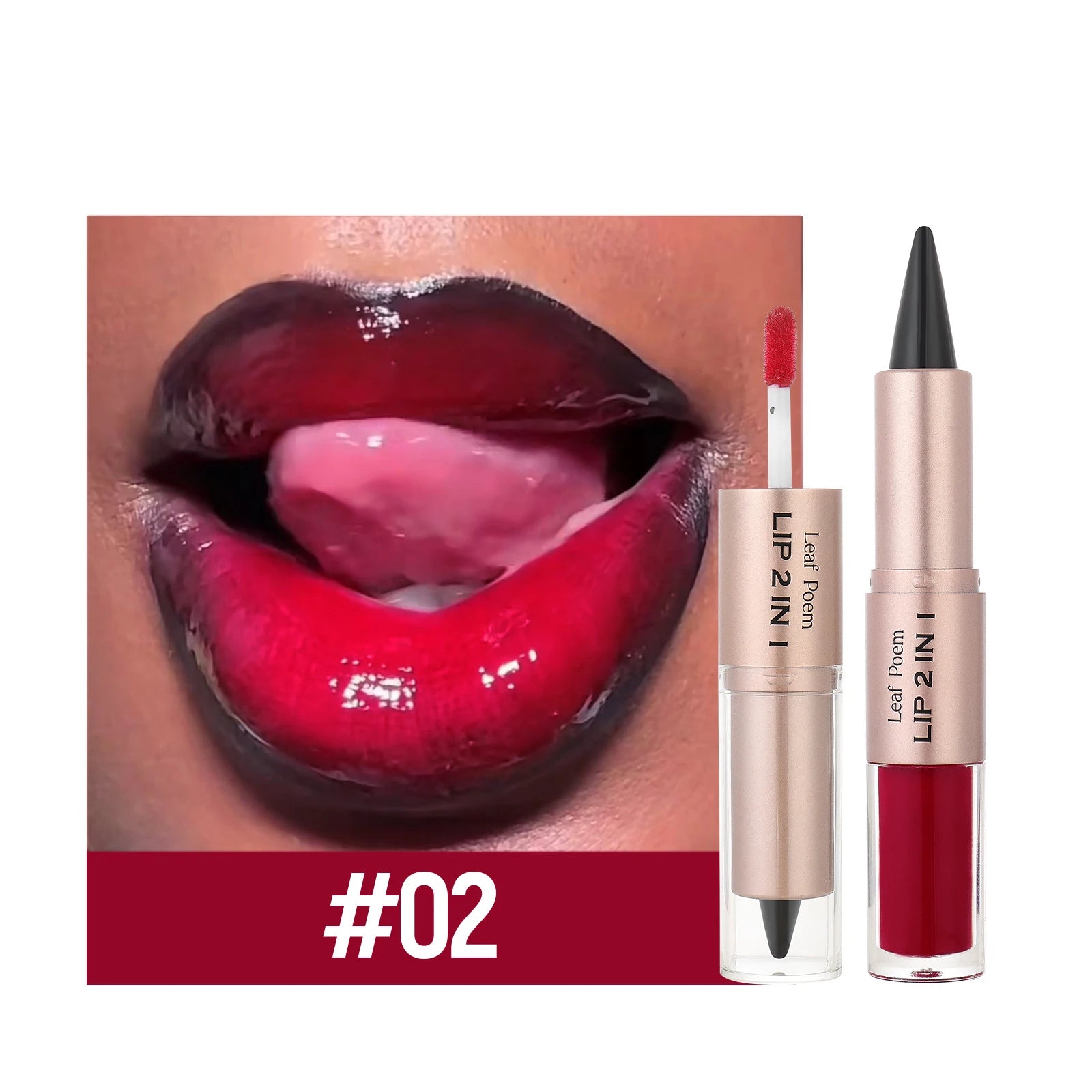 Black Brown Tapered Lip Liner Contour Pencil Double Head