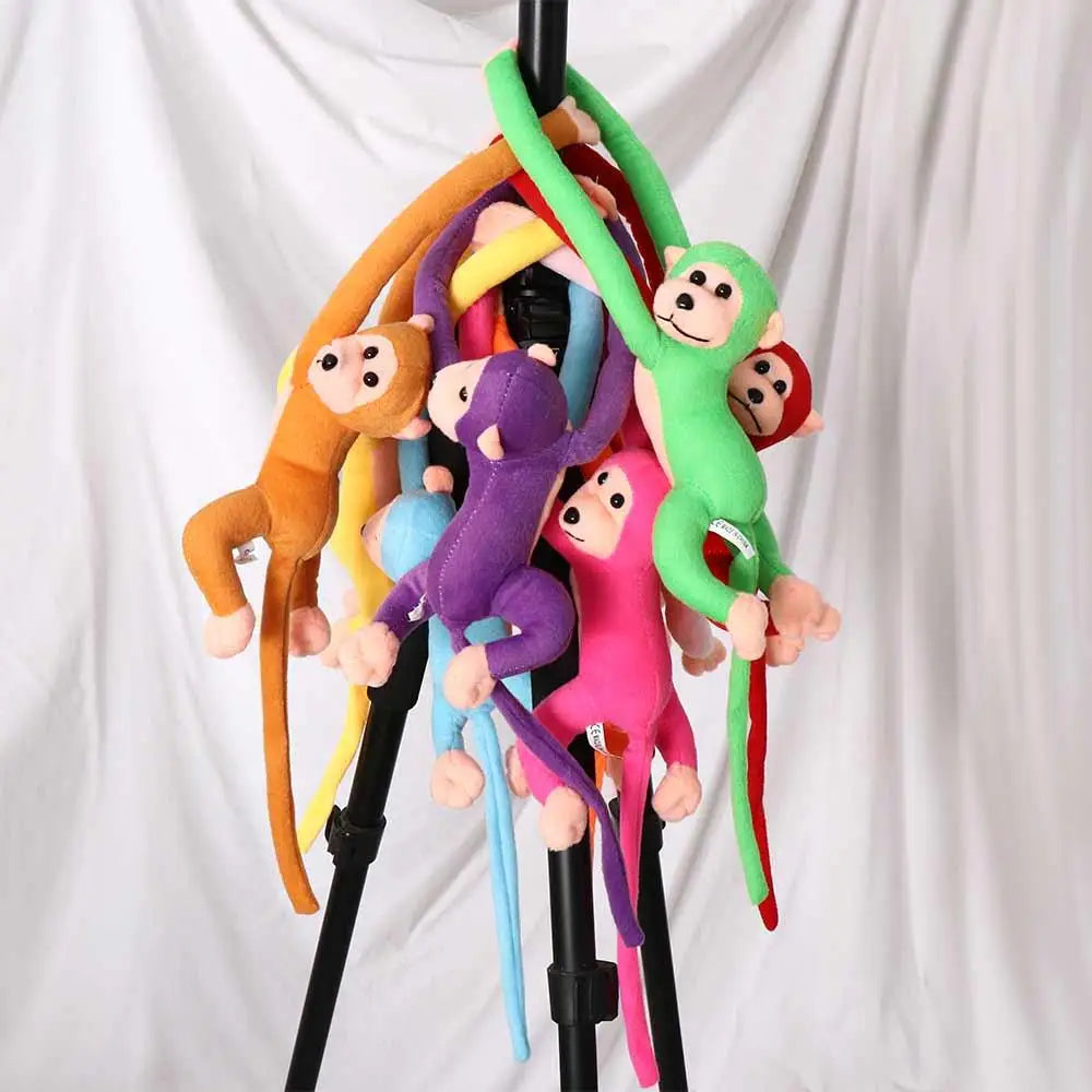 60CM Long Arm Monkey Plush Toy Anti-collision Banana Monkey Curtain Strap Monkey Doll Stuffed Toy Birthday Wedding Party Decor