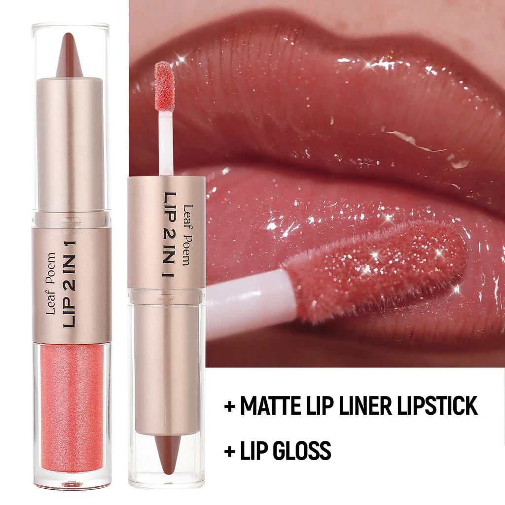 Black Brown Tapered Lip Liner Contour Pencil Double Head