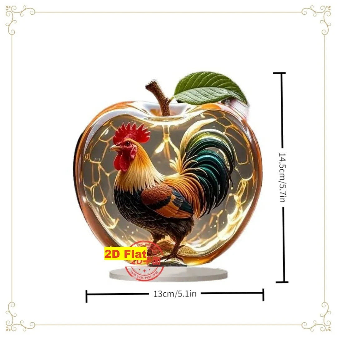 2D Acrylic Apple Landscape Desktop Decoration Ornament Home Living Room Entrance Tabletop Decoration Office Table Ornament