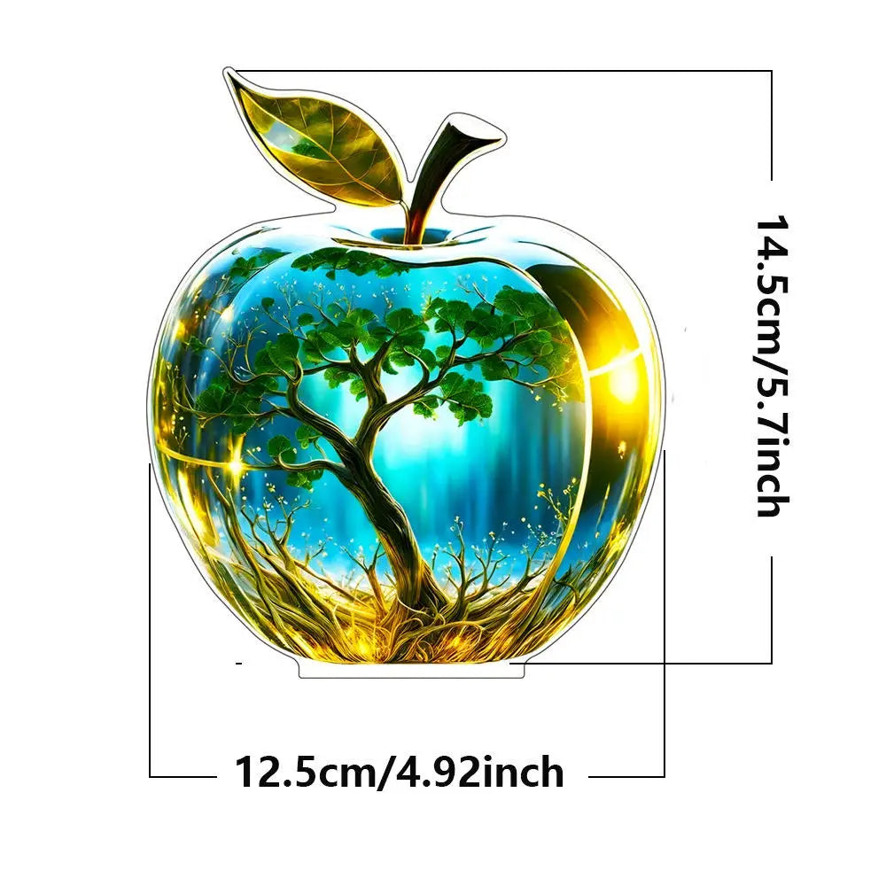 2D Acrylic Apple Landscape Desktop Decoration Ornament Home Living Room Entrance Tabletop Decoration Office Table Ornament