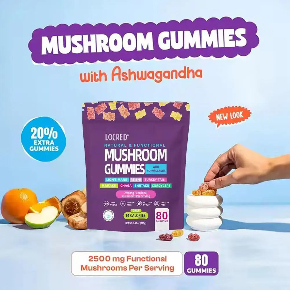 Mushroom Gummies Energy Burst Boost Immunity Improve Your Brain's Memory Promote Gastrointestinal Health