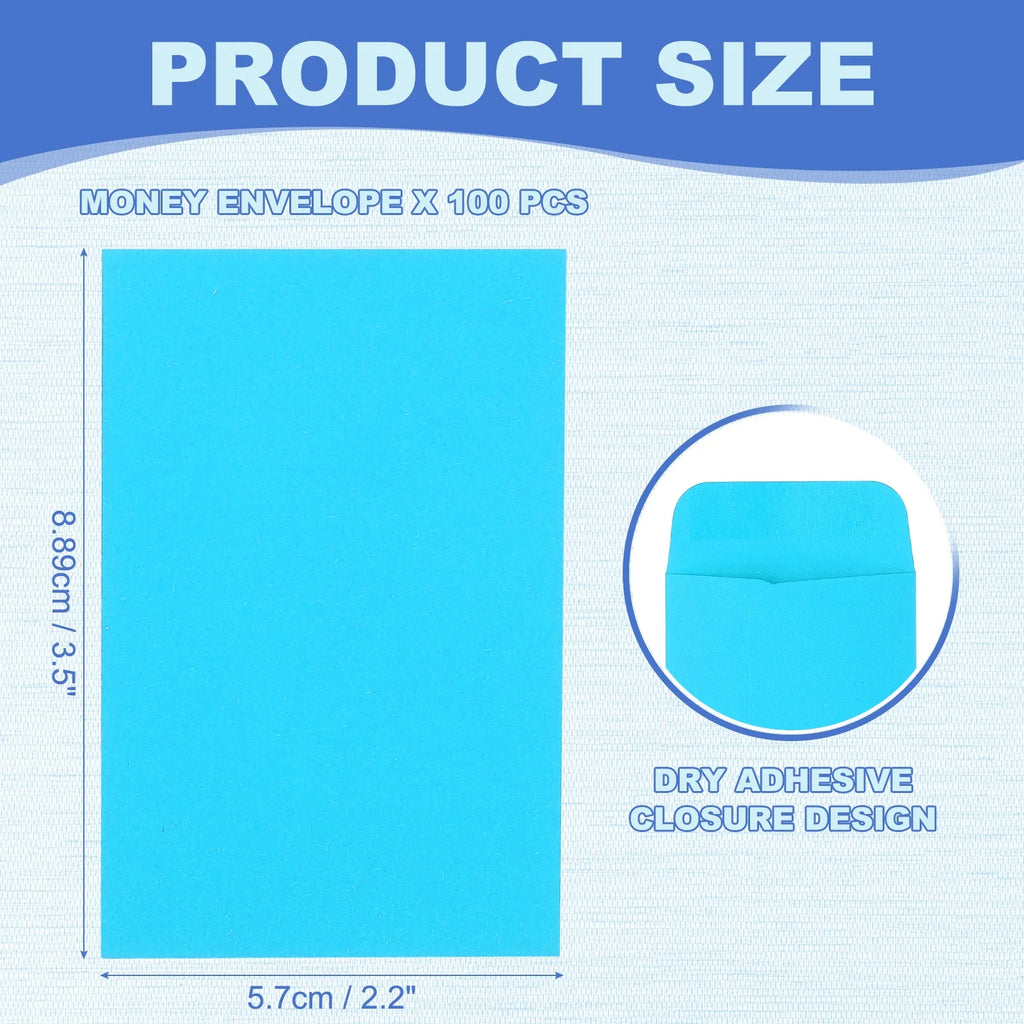 100Pcs Cash Envelopes 8.89cmx5.7cm Money Envelope Money Holder Bags Budgeting Saving Challenge Letter for Gifts Checks Tickets