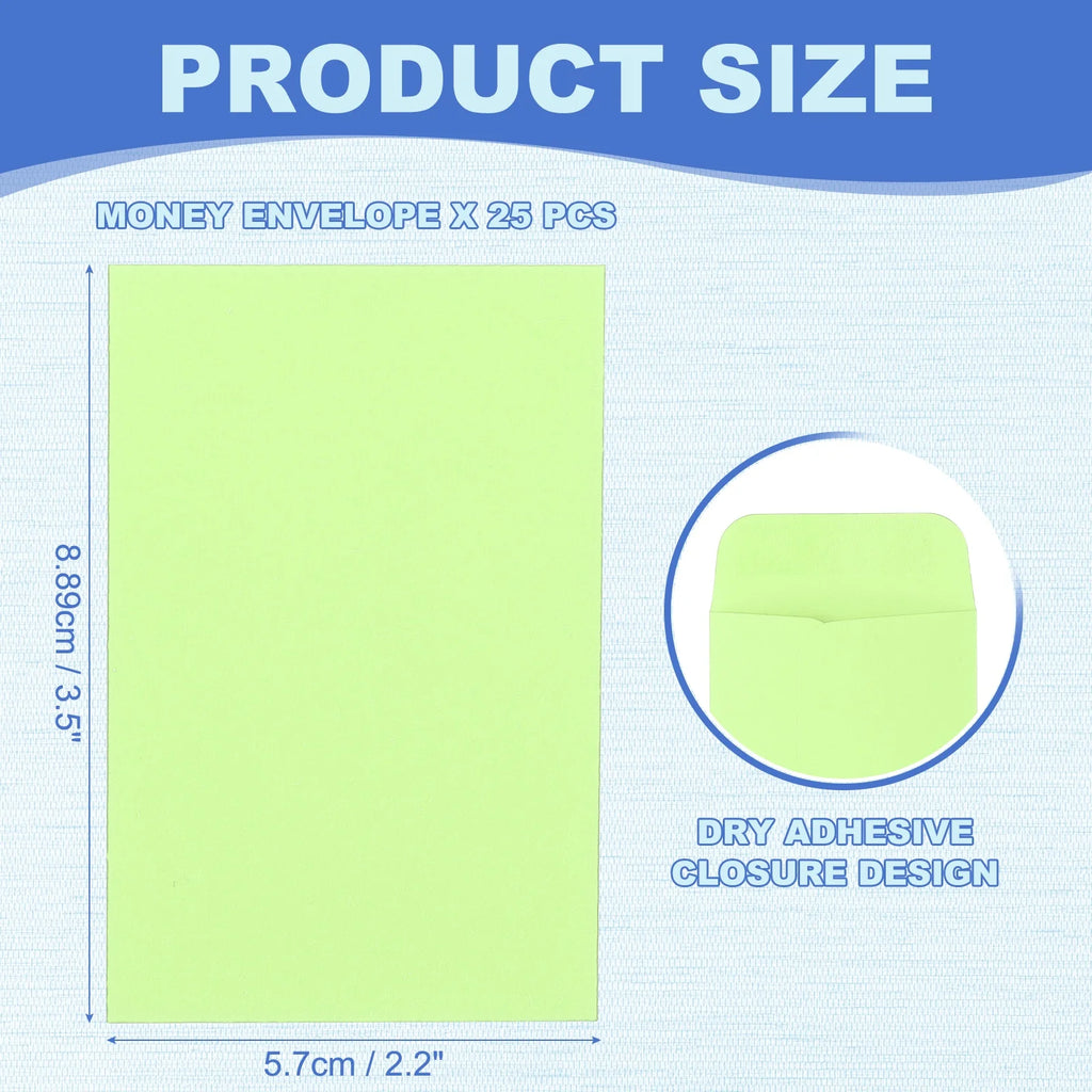 25Pcs 8.89x5.7cm Cash Envelopes Money Envelope Money Holder Bags Budgeting Saving Challenge Letter Gift Card Packaging Envelopes