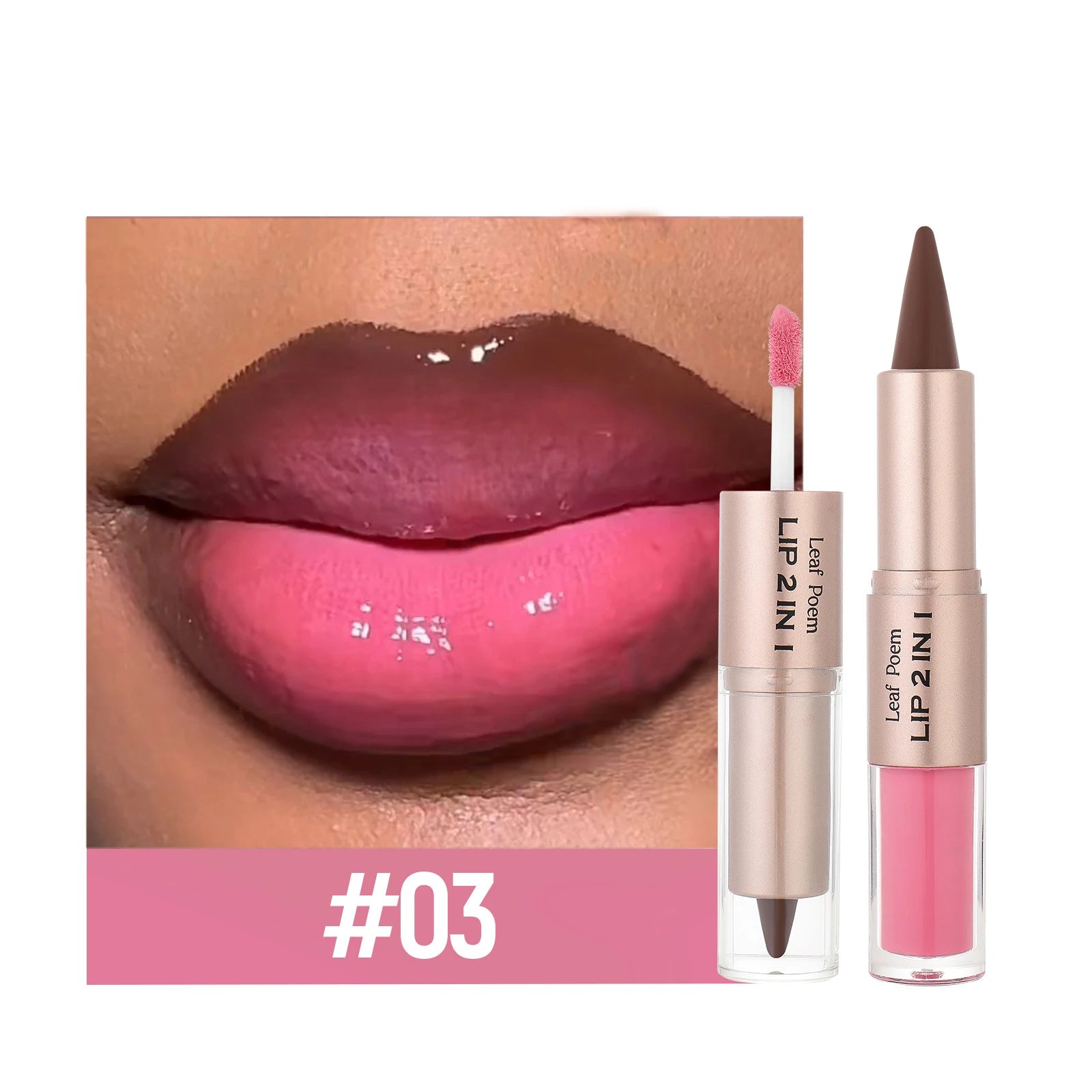 Black Brown Tapered Lip Liner Contour Pencil Double Head
