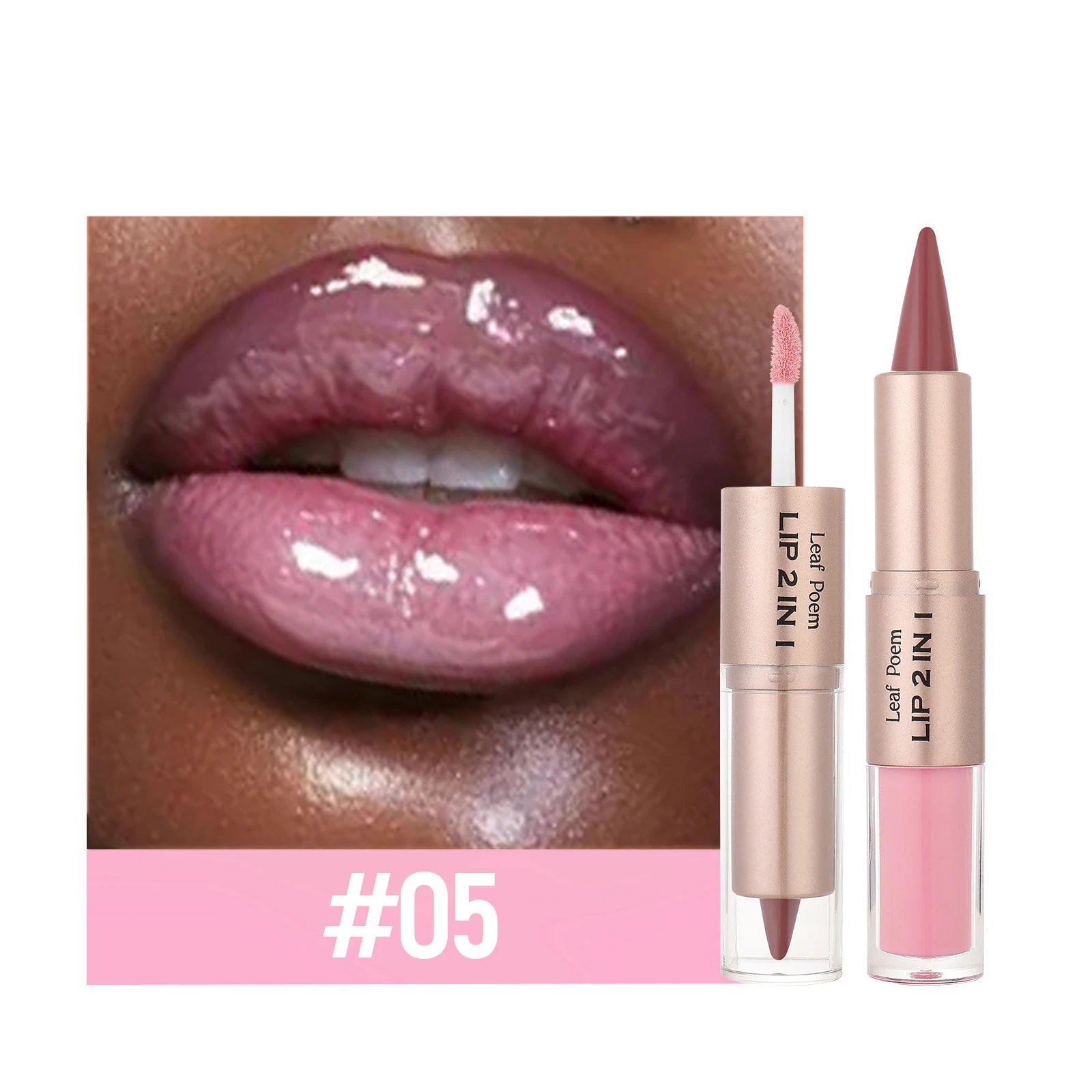 Black Brown Tapered Lip Liner Contour Pencil Double Head