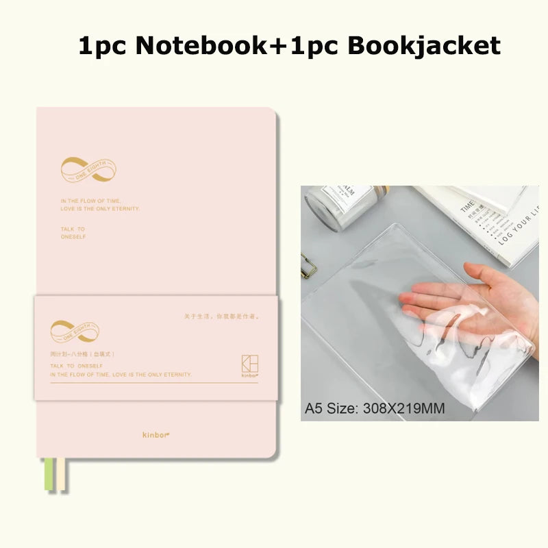 New Kinbor A5 Undated Planner 2025 Soft PU Travelers Notebook Agenda Money Saving Book Break-even Checklist Todo Goal Stationery
