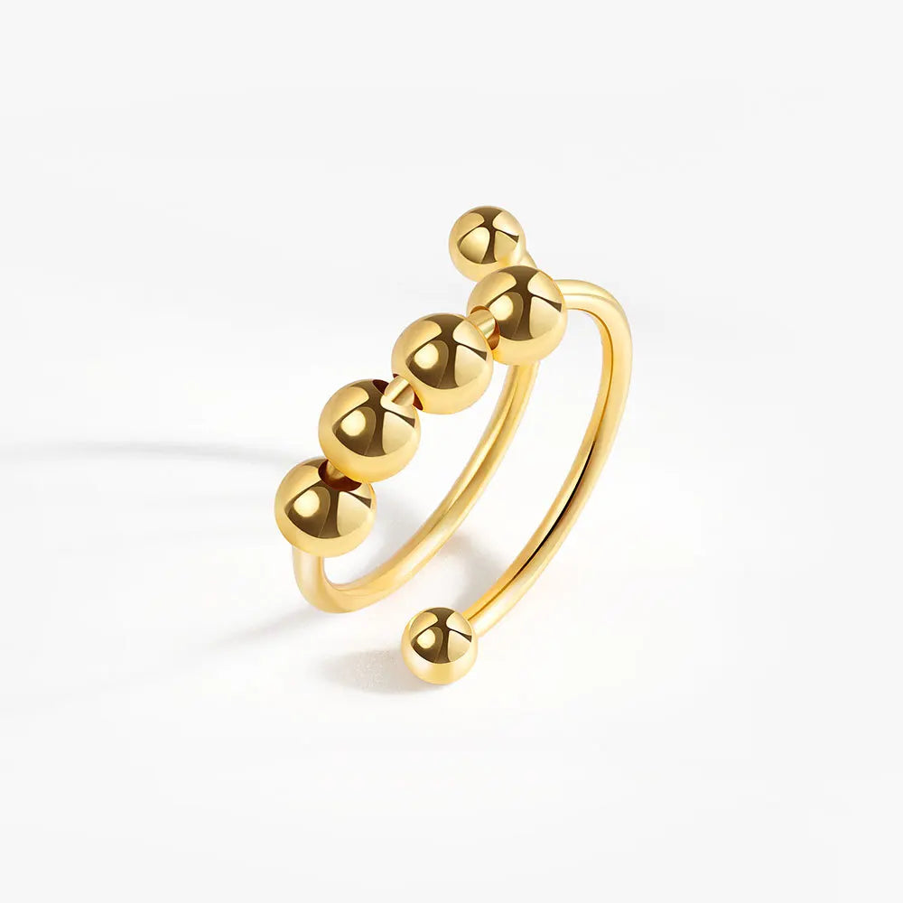 SMJEL Fidget Spinner Ring Anxiety for Women Multiple Crystal Flower Eye Butterfly Animal Ring Rotate Anti Stress Wedding Jewerly
