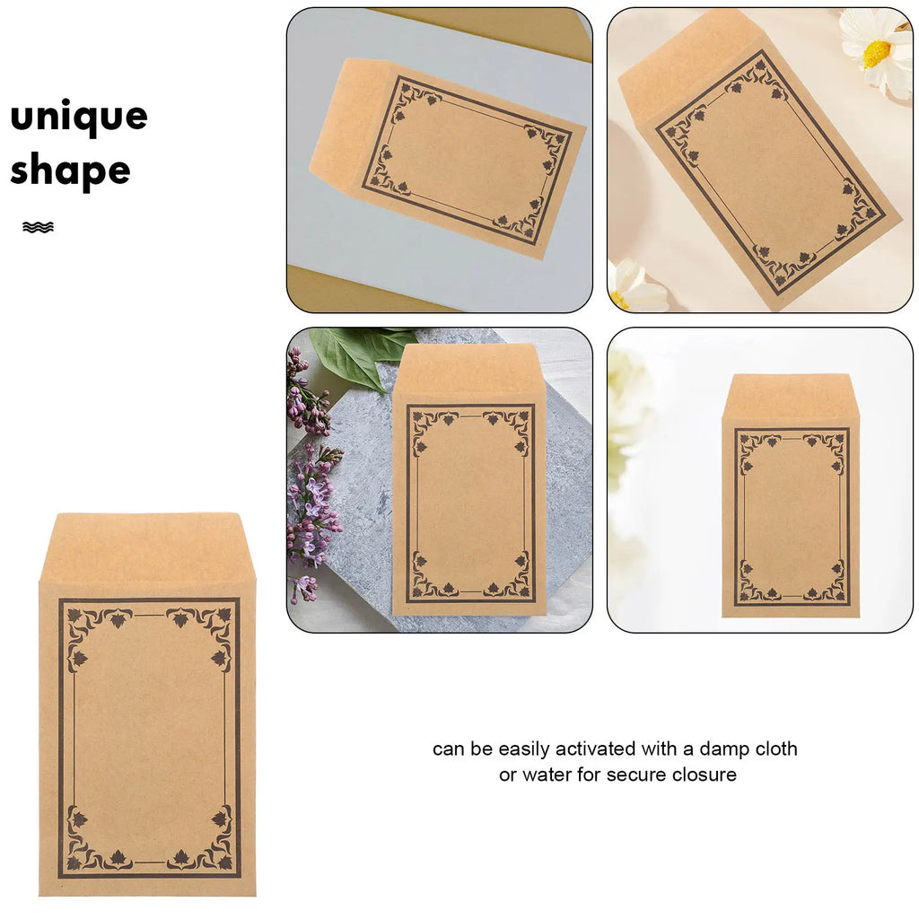 50Pcs Compact Kraft Envelopes Self Sealing for Money Coins Budgeting System Small Brown Paper Envelopes Cash Storage Mini