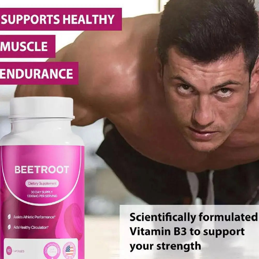 Organic Beetroot Capsules Contains Nitrates And Antioxidants Assists Athletic Performance For Vegetarian Daily Supplement ﻿