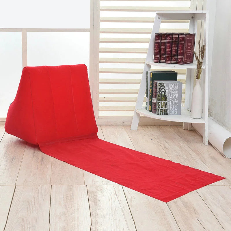 Foldable Soft Inflatable Beach Mat Festival Camping Leisure Lounger Back Pillow Cushion Chair Seat Air Bed Travel Mattress