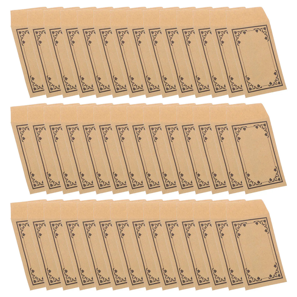 50Pcs Compact Kraft Envelopes Self Sealing for Money Coins Budgeting System Small Brown Paper Envelopes Cash Storage Mini