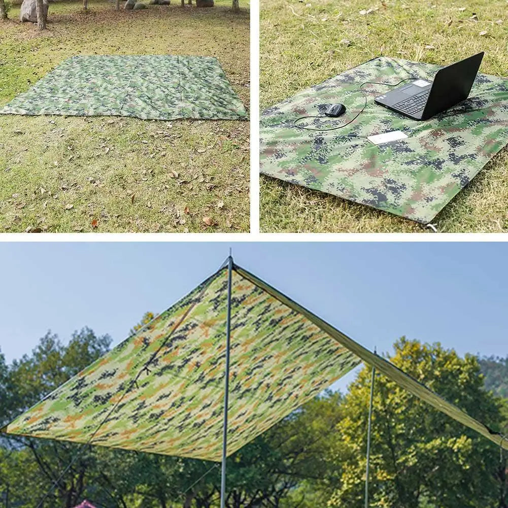 100*145CM Outdoor Ultralight Tarp Camping Sunshade Shelter Camping Waterproof Canopy Hammock Camouflage Beach Mat Dropshipping