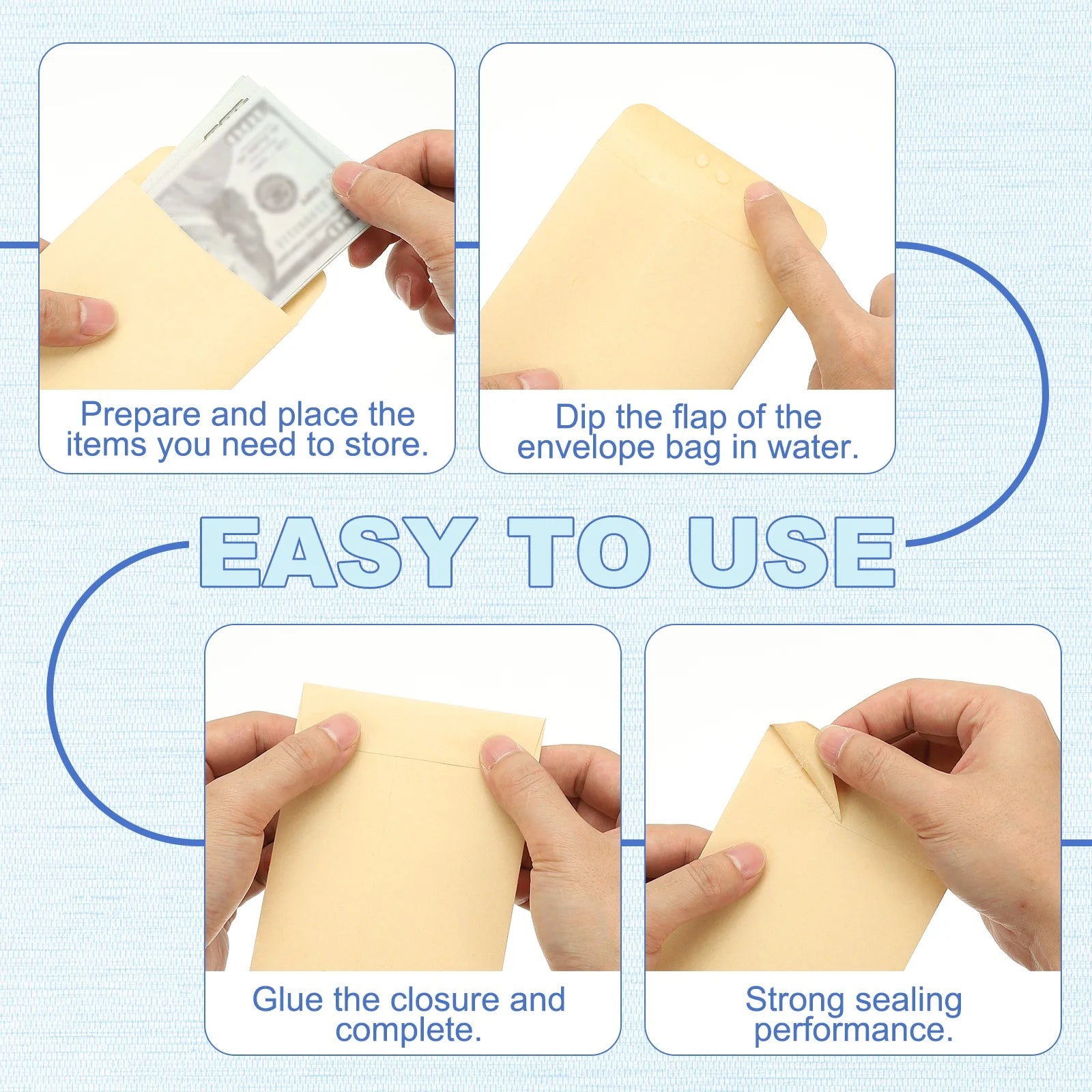 100Pcs Cash Envelopes 8.89cmx5.7cm Money Envelope Money Holder Bags Budgeting Saving Challenge Letter for Gifts Checks Tickets