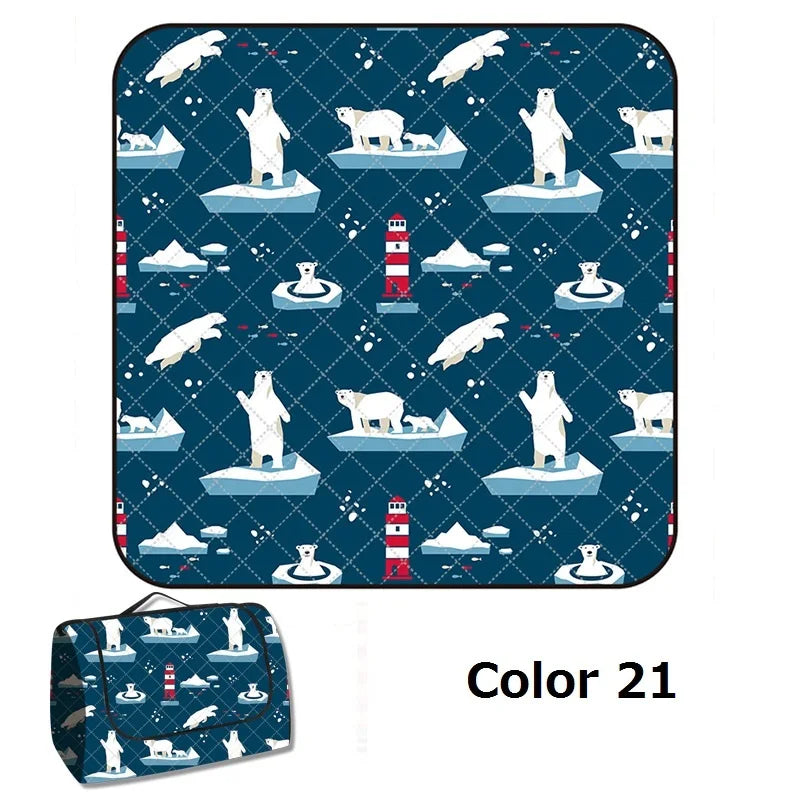 26 Colors Picnic Mat Outdoor Camping Mat Waterproof Picnic Blanket Machine Washable Beach Pad Moisture-proof Tent Sleeping Mat