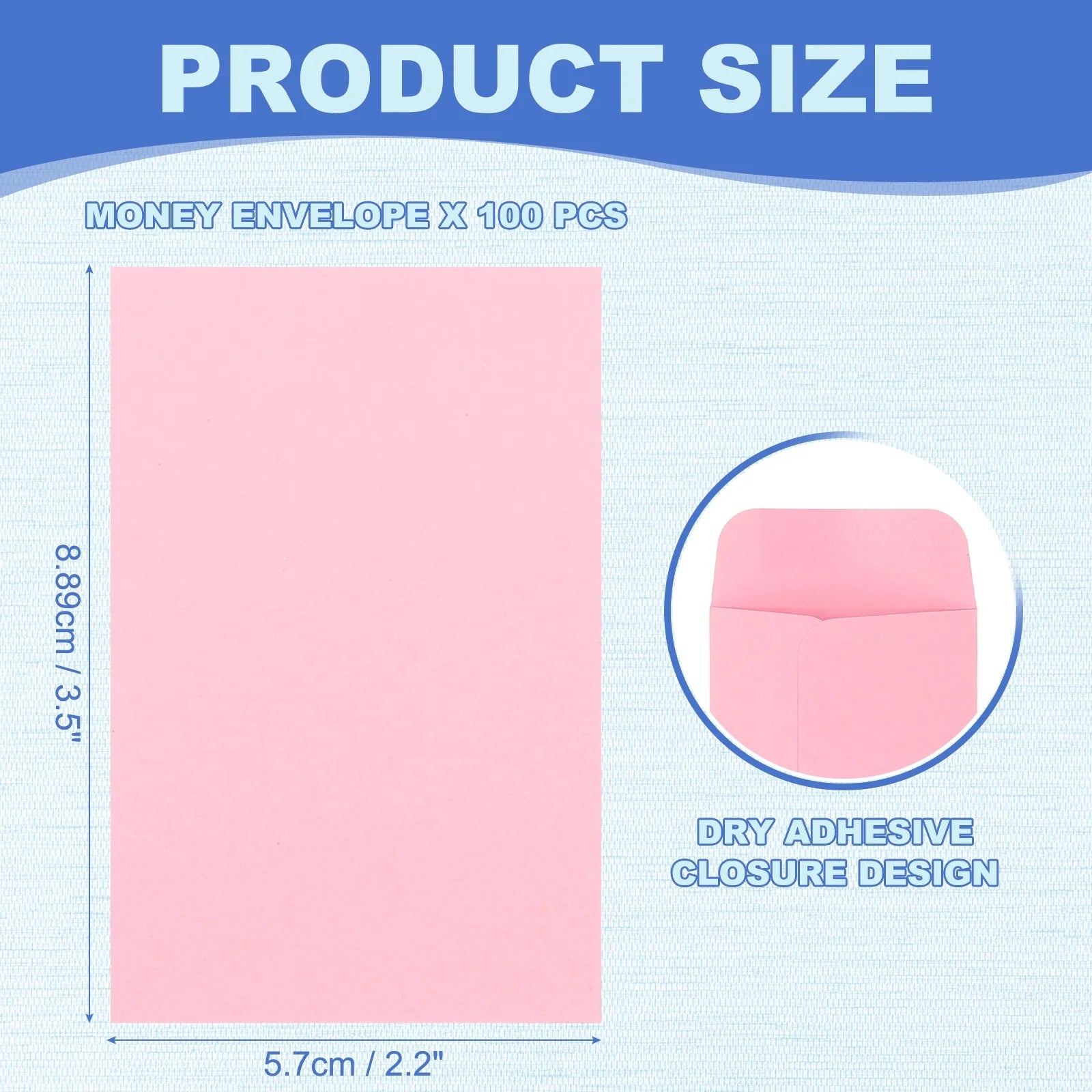 100Pcs Cash Envelopes 8.89cmx5.7cm Money Envelope Money Holder Bags Budgeting Saving Challenge Letter for Gifts Checks Tickets