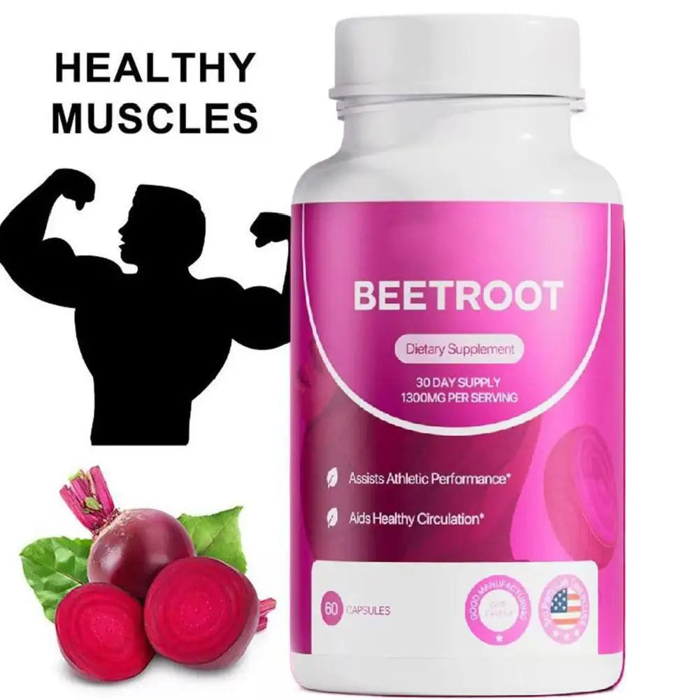 Organic Beetroot Capsules Contains Nitrates And Antioxidants Assists Athletic Performance For Vegetarian Daily Supplement ﻿