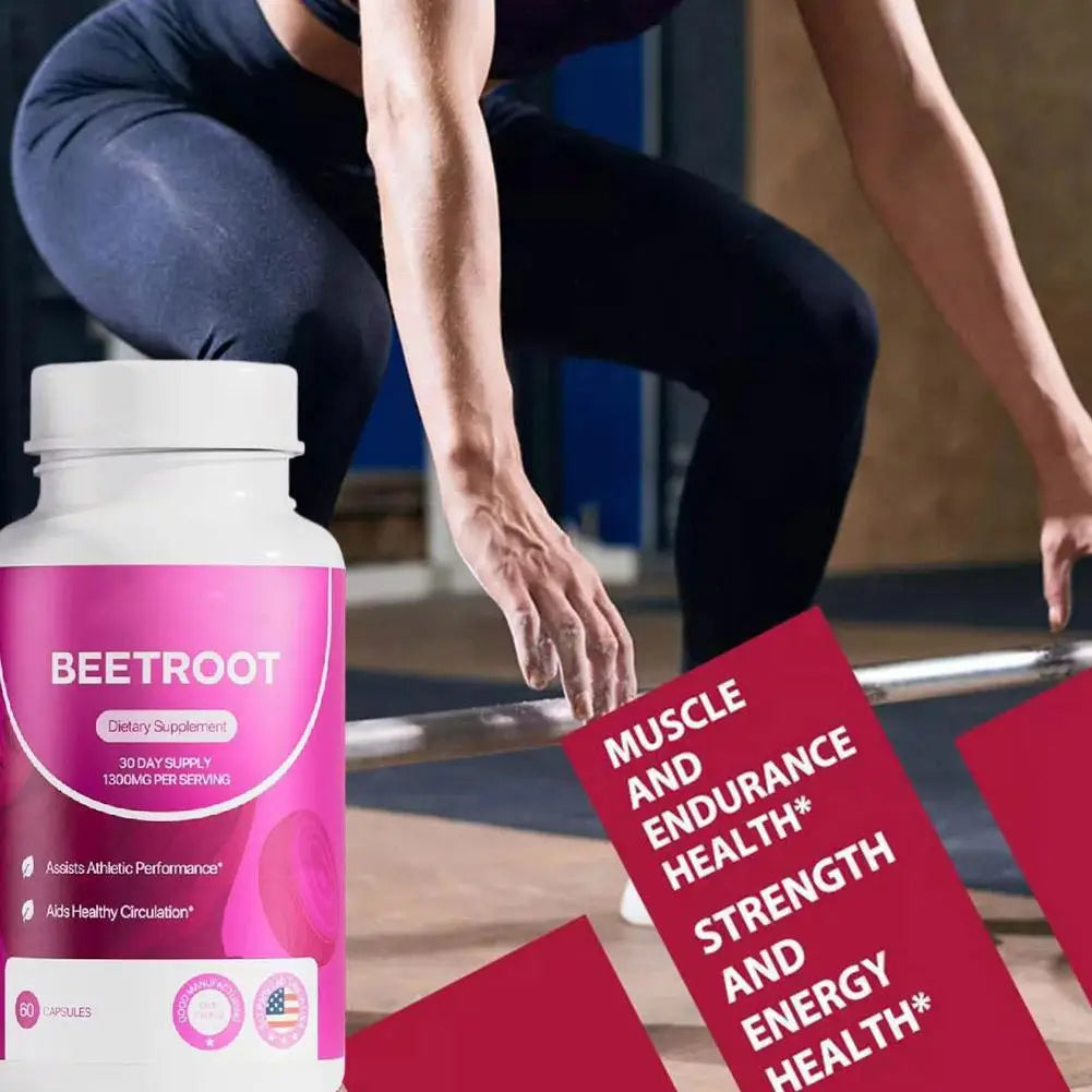 Organic Beetroot Capsules Contains Nitrates And Antioxidants Assists Athletic Performance For Vegetarian Daily Supplement ﻿