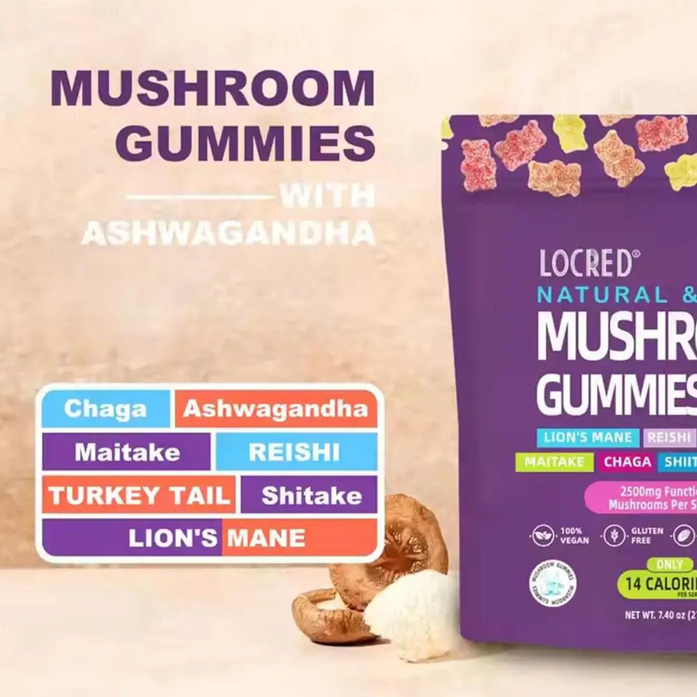 Mushroom Gummies Energy Burst Boost Immunity Improve Your Brain's Memory Promote Gastrointestinal Health