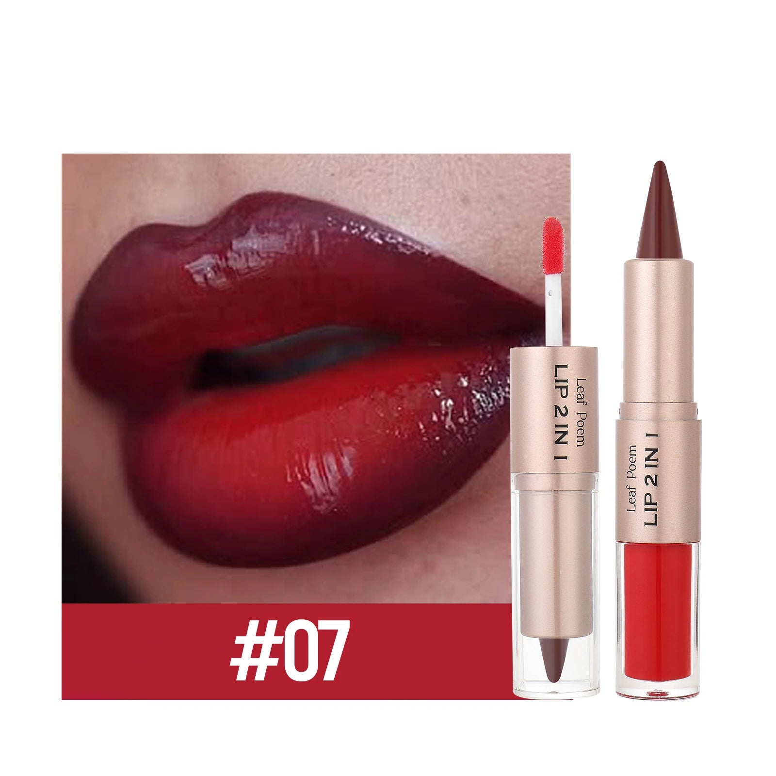 Black Brown Tapered Lip Liner Contour Pencil Double Head
