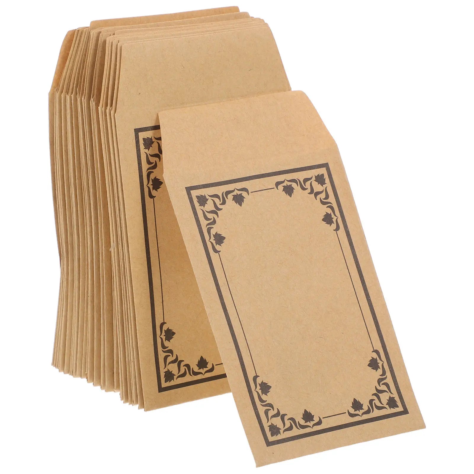 50Pcs Compact Kraft Envelopes Self Sealing for Money Coins Budgeting System Small Brown Paper Envelopes Cash Storage Mini